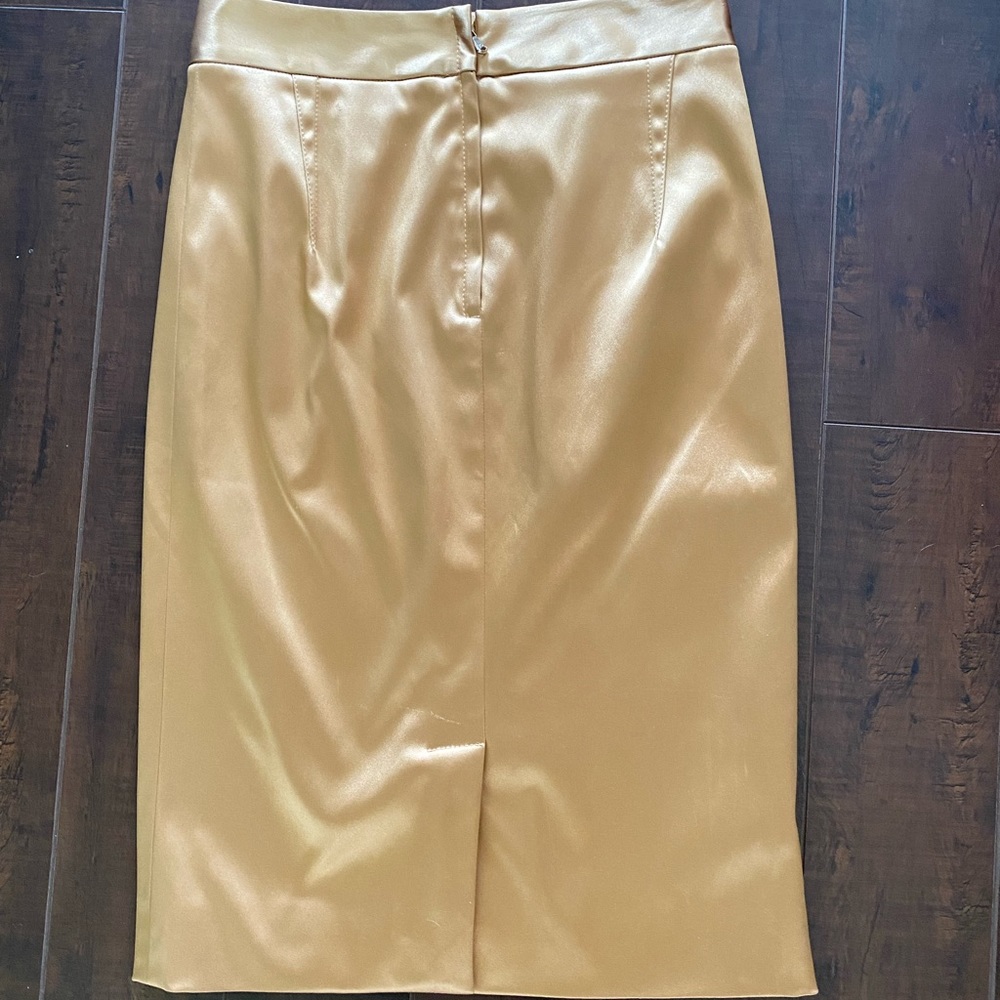 Dolce & Gabbana Gold Satin Pencil Skirt US 0 XS